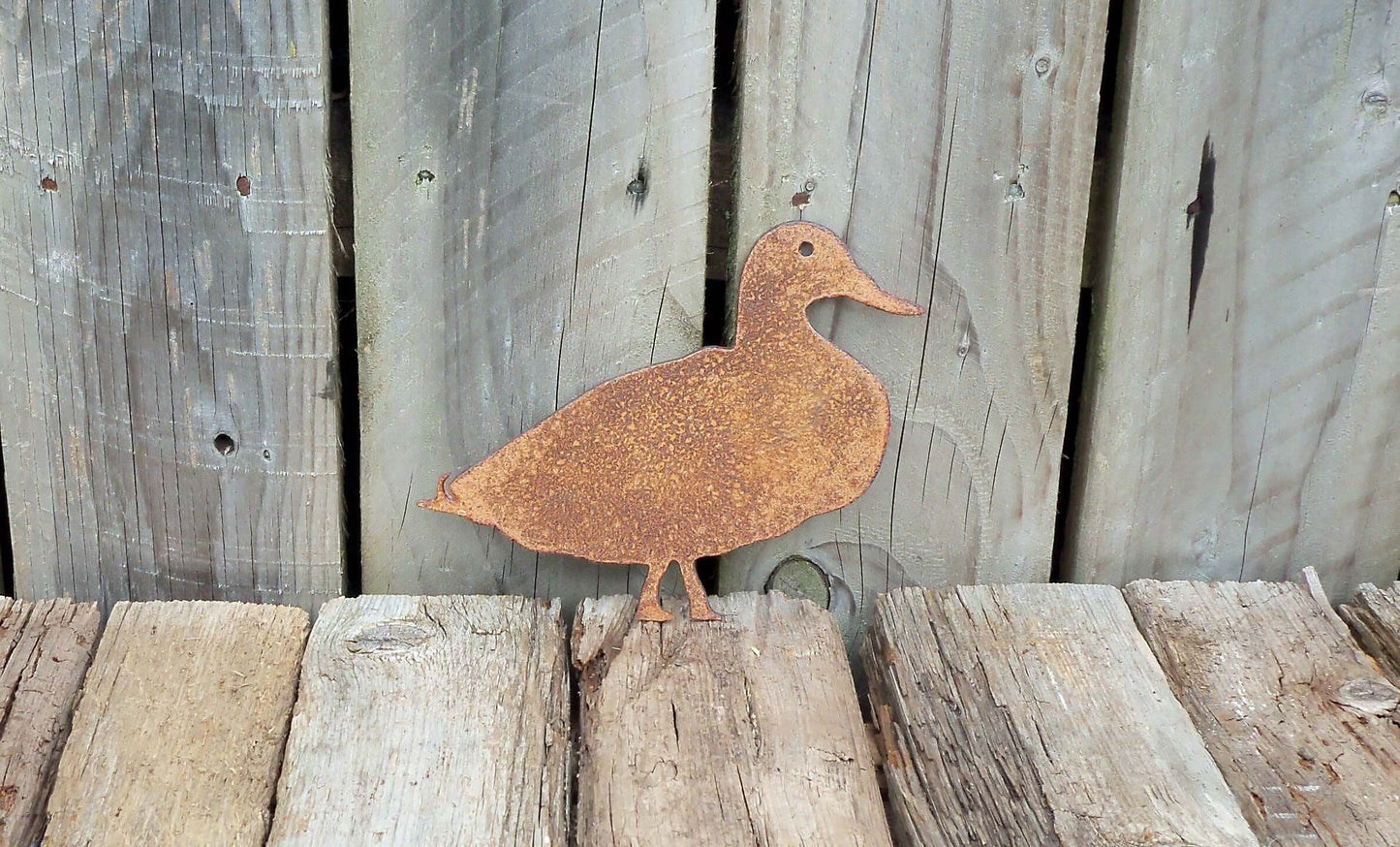 Rusty Metal DUCK Garden Ornament. Rustic Garden Decor. Metal Garden Duck Decoration. Rusted Steel Garden Art. Birthday Gift Present.