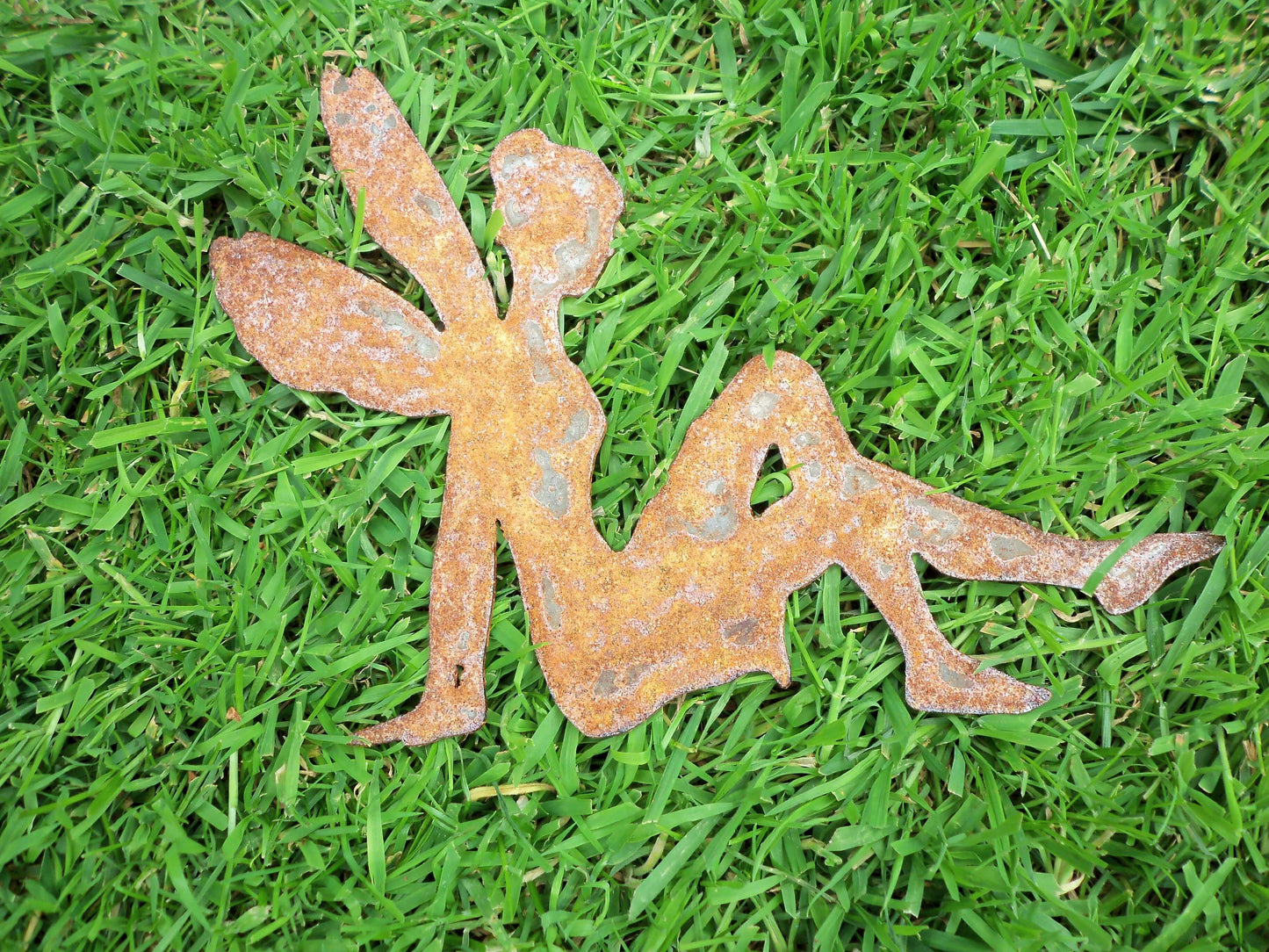 Rusty Metal FAIRY Garden Ornament. Rustic Garden Decor. Metal Garden FAIRY Decoration. Rusted Steel Garden Art. Vintage. Birthday Gift Mum.