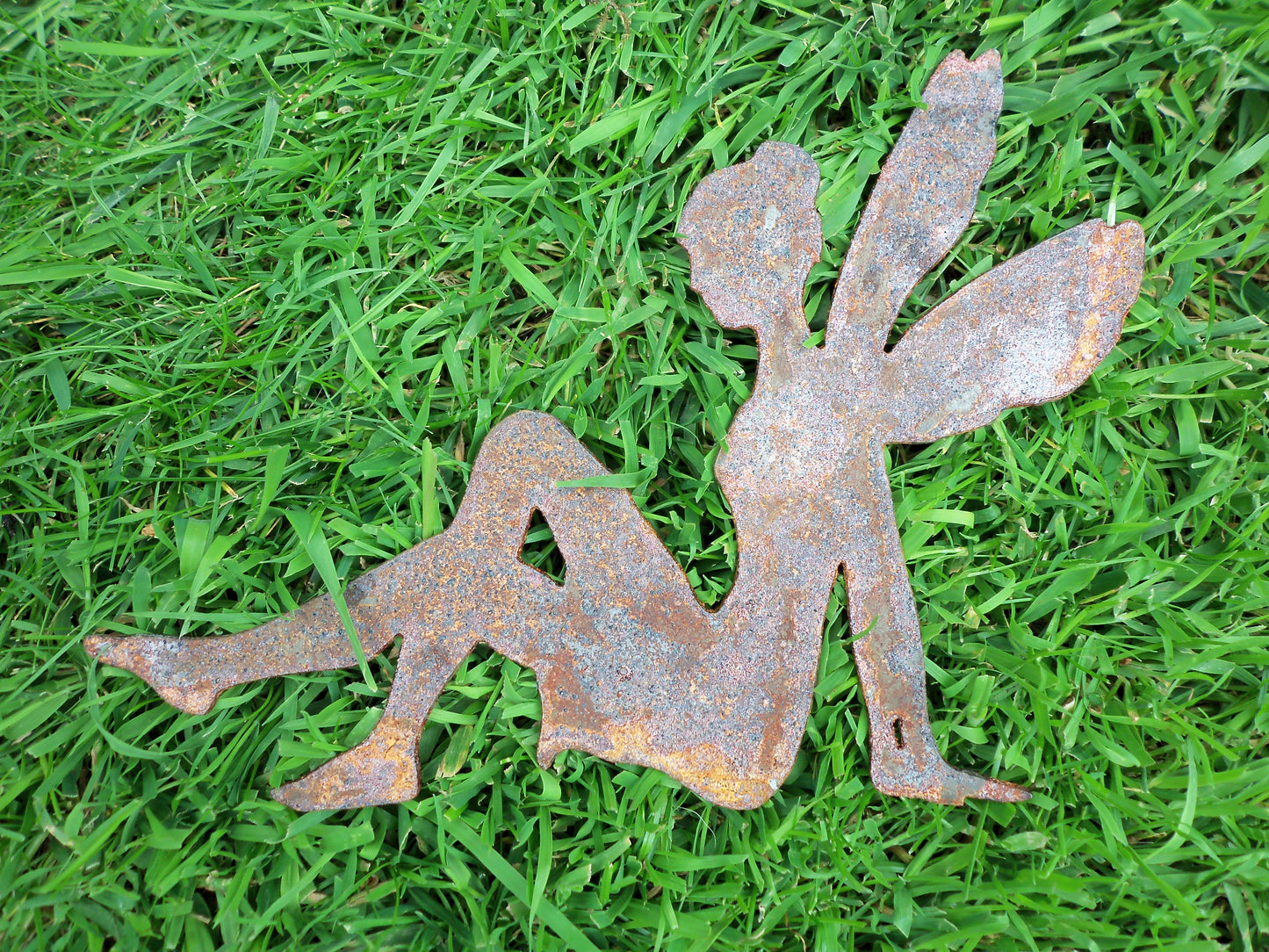 Rusty Metal FAIRY Garden Ornament. Rustic Garden Decor. Metal Garden FAIRY Decoration. Rusted Steel Garden Art. Vintage. Birthday Gift Mum.