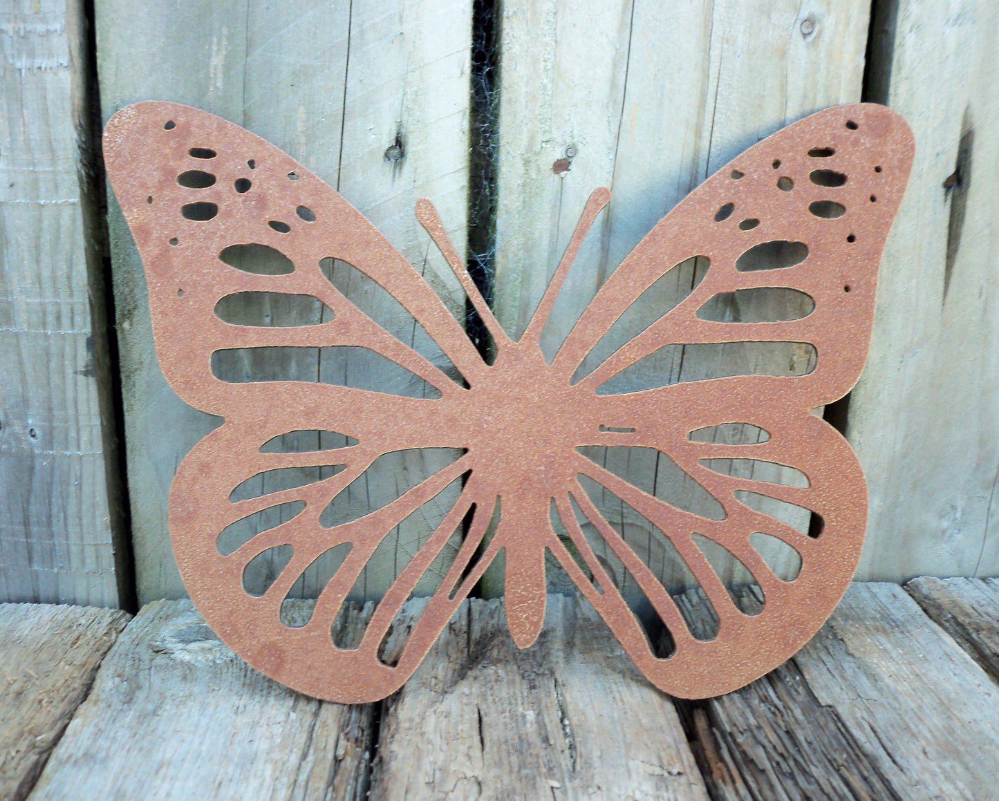 Rusty Metal BUTTERFLY Garden Ornament. Rustic Garden Decor. Metal Garden Butterfly Decoration. Rusted Steel Garden Art. Vintage Plaque Gift.