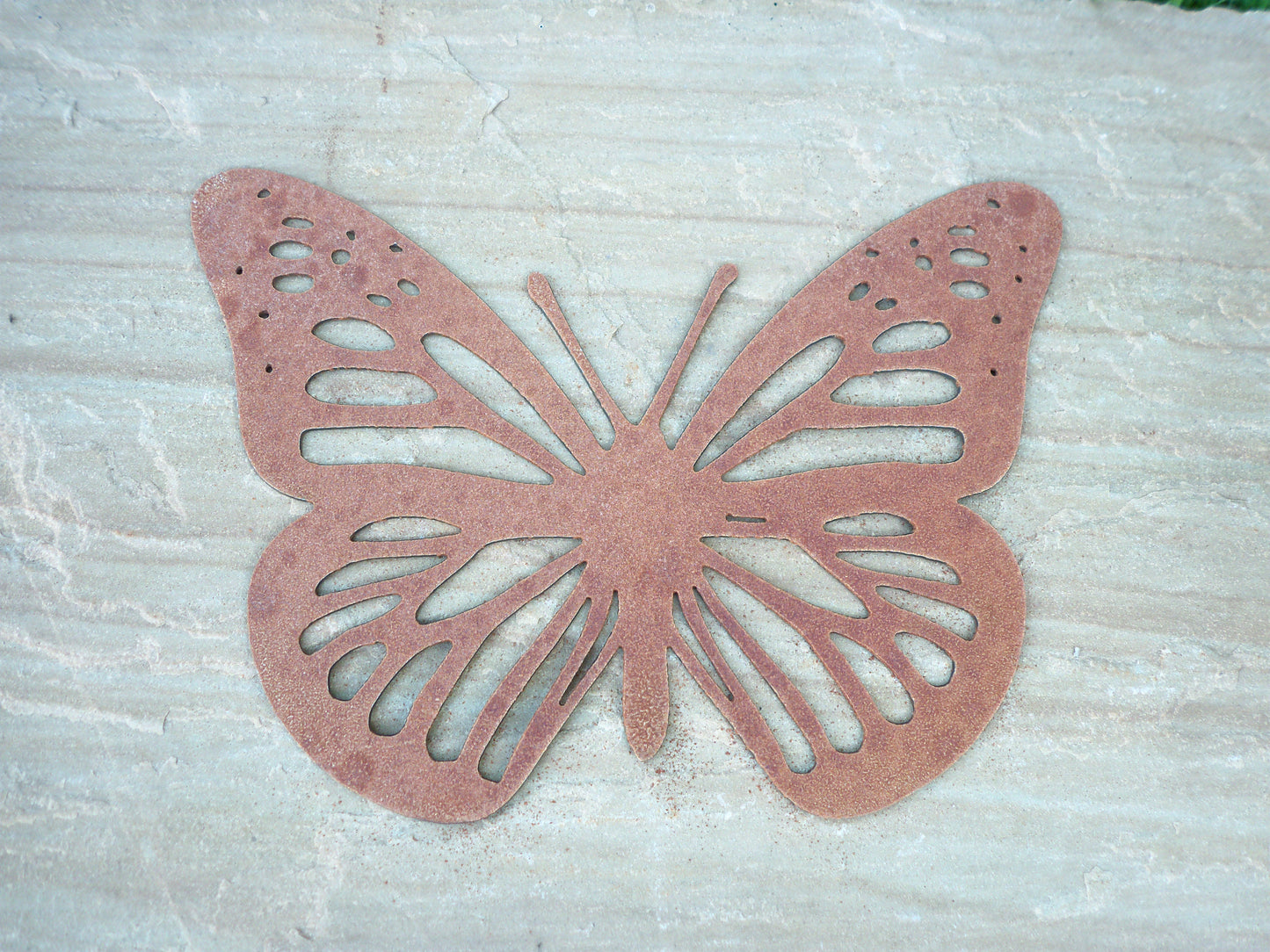 Rusty Metal BUTTERFLY Garden Ornament. Rustic Garden Decor. Metal Garden Butterfly Decoration. Rusted Steel Garden Art. Vintage Plaque Gift.