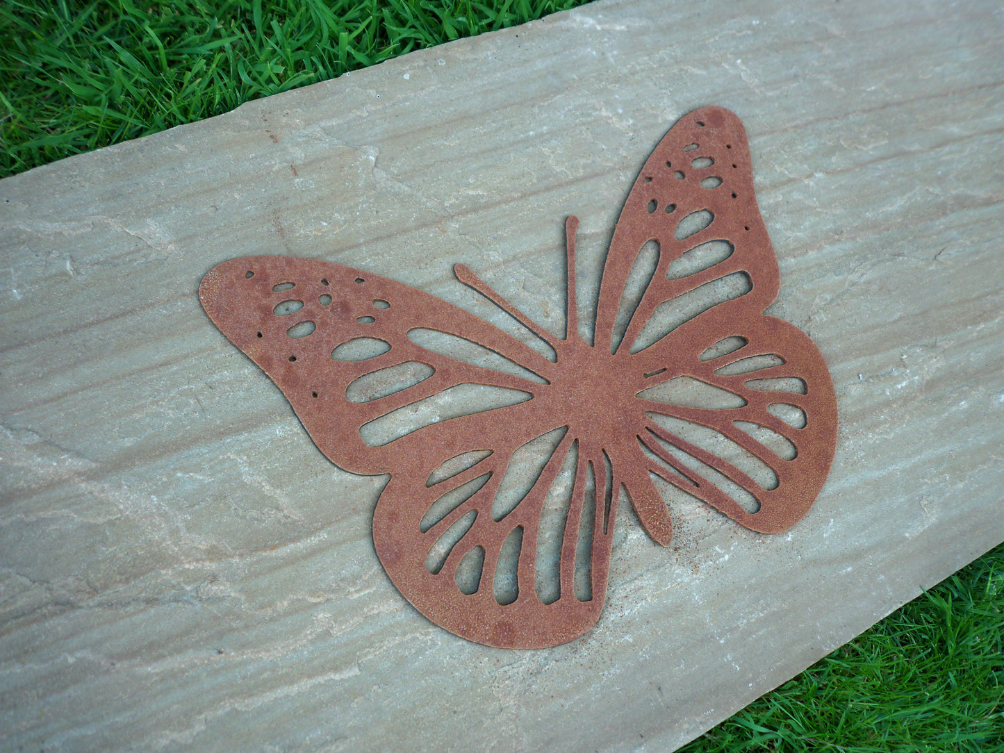 Rusty Metal BUTTERFLY Garden Ornament. Rustic Garden Decor. Metal Garden Butterfly Decoration. Rusted Steel Garden Art. Vintage Plaque Gift.