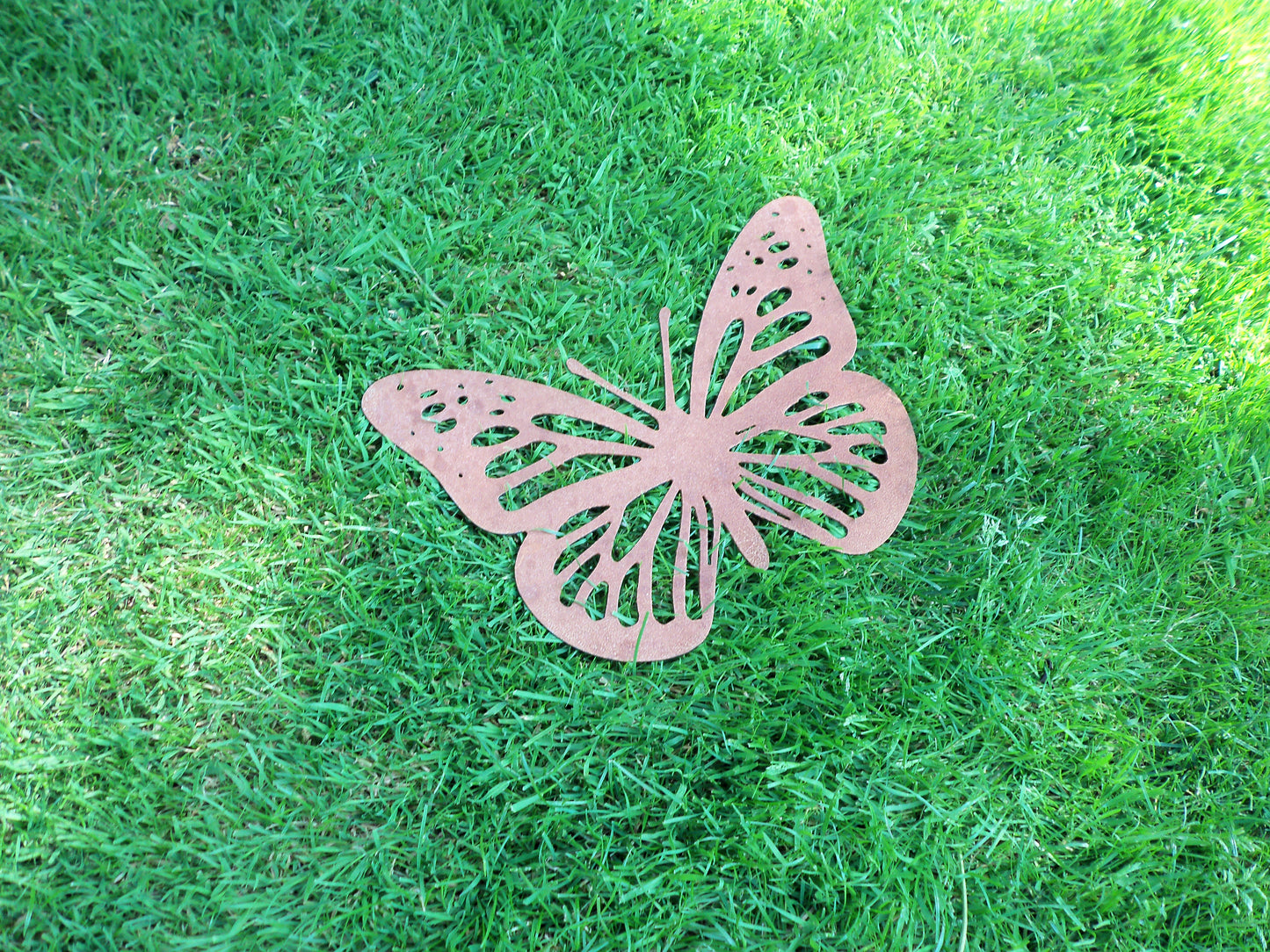 Rusty Metal BUTTERFLY Garden Ornament. Rustic Garden Decor. Metal Garden Butterfly Decoration. Rusted Steel Garden Art. Vintage Plaque Gift.