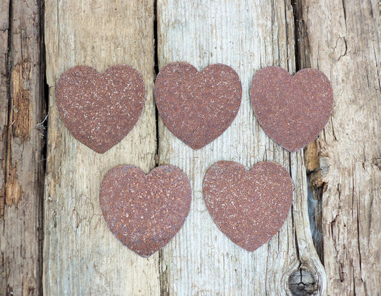 Rusty Metal SMALL HEARTS x 5 Garden Ornaments. Rustic Garden Decor. Rusted Steel Garden Art. Metal Hearts Garden Decorations. Vintage Gift.