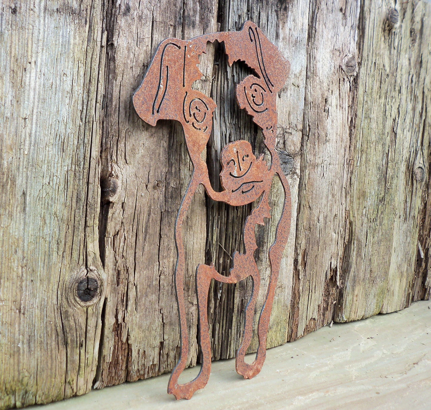 Rusty Metal JACK RUSSELL DOG Garden Ornament. Rustic Garden Decor. Metal Garden Dog Decoration. Rusted Steel Garden Art. Vintage Plaque Gift.