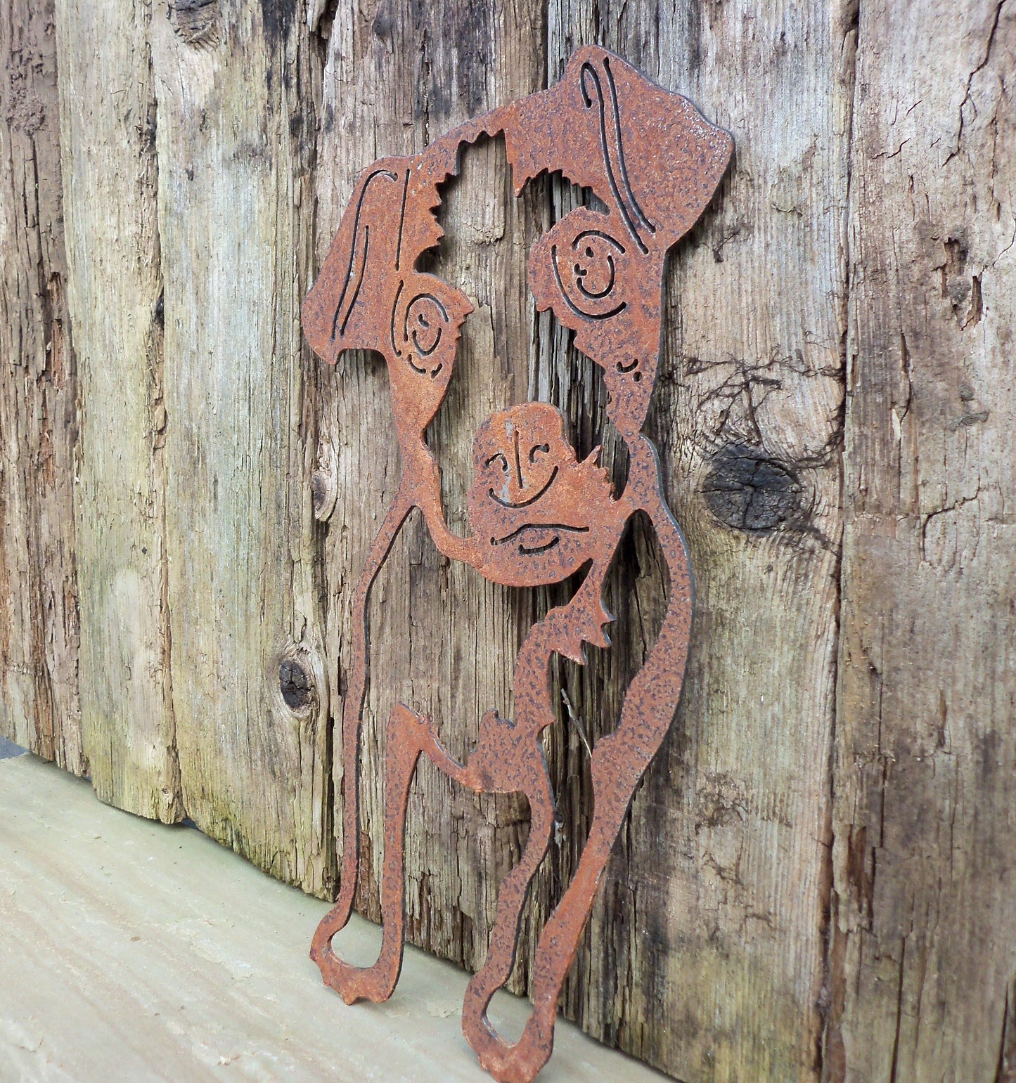 Rusty Metal JACK RUSSELL DOG Garden Ornament. Rustic Garden Decor. Metal Garden Dog Decoration. Rusted Steel Garden Art. Vintage Plaque Gift.