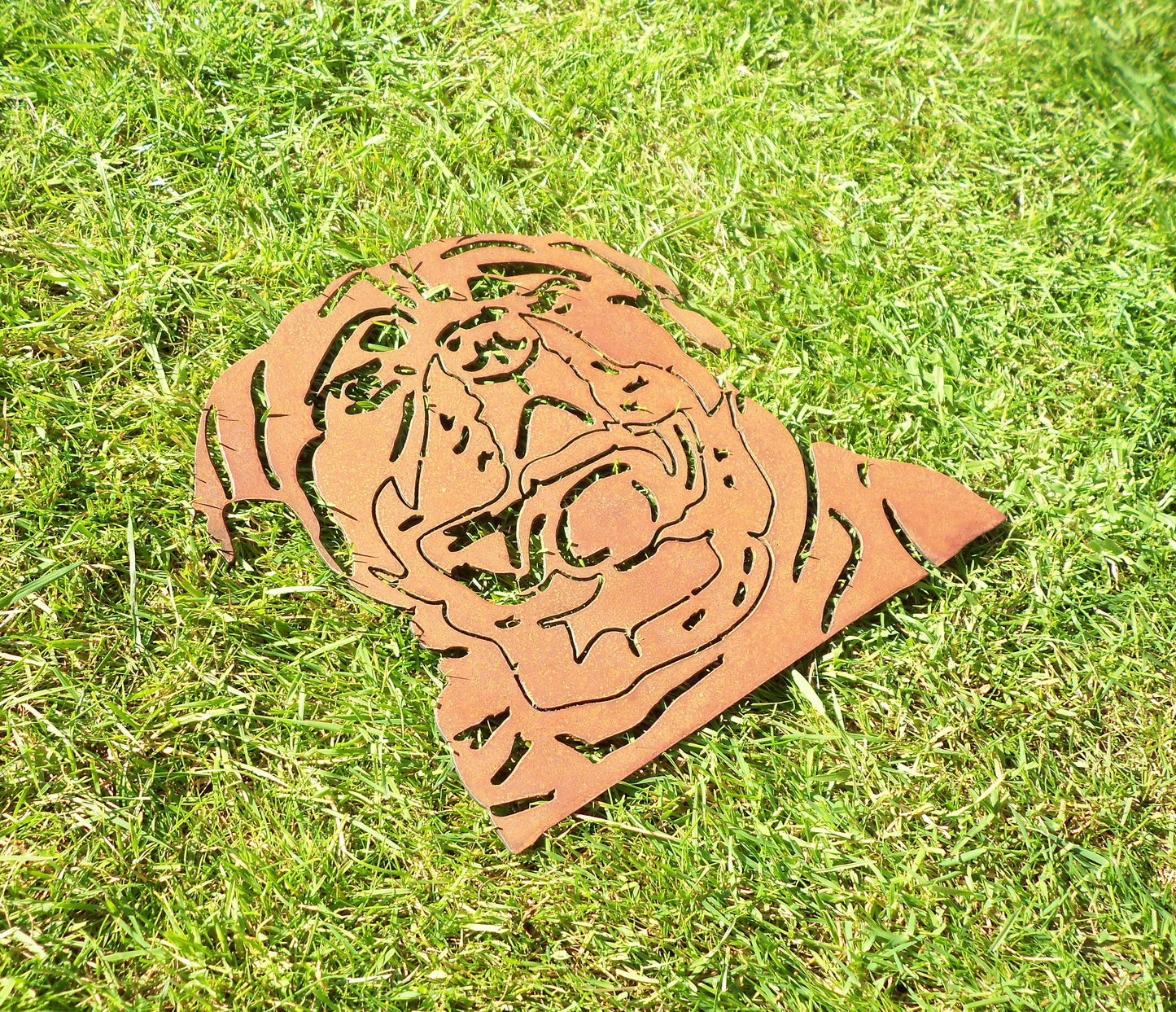 Rusty Metal ROTTWEILER DOG Face Garden Ornament. Rustic Garden Decor. Metal Garden Dog Decoration. Rusted Steel Garden Art. Birthday Gift.
