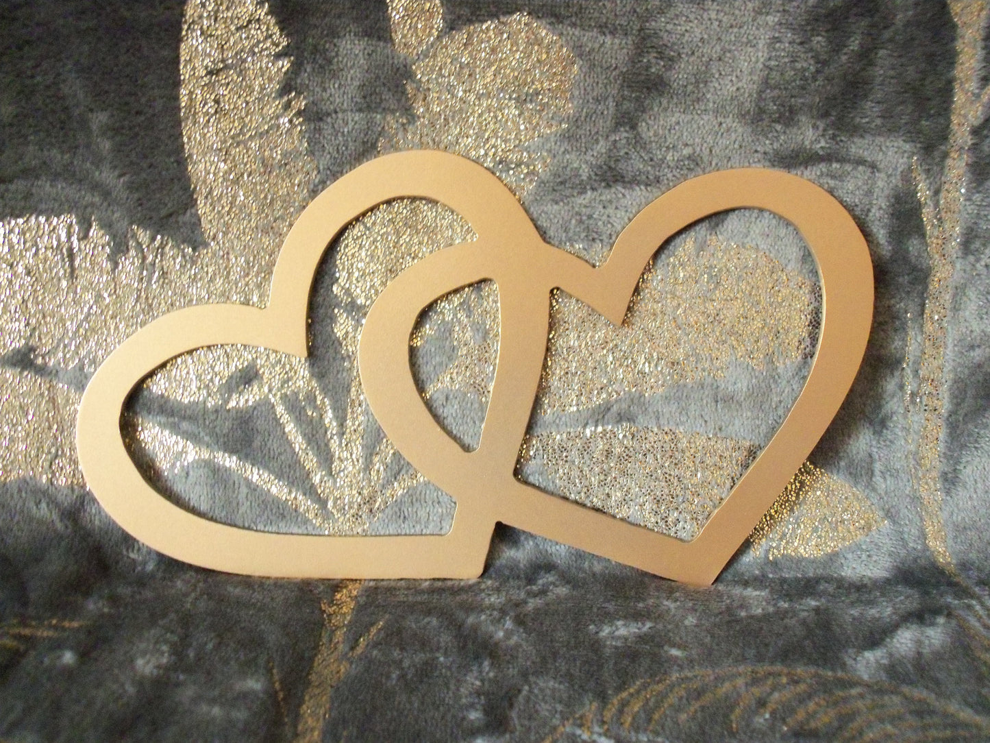 Gold Painted Metal Entwined HEARTS Home & Garden Ornament. Metal HEART Home Decoration. Painted Steel Home Art Decor Birthday Gift Love