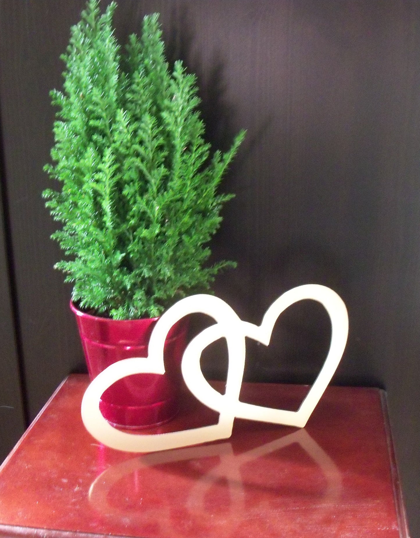 Gold Painted Metal Entwined HEARTS Home & Garden Ornament. Metal HEART Home Decoration. Painted Steel Home Art Decor Birthday Gift Love