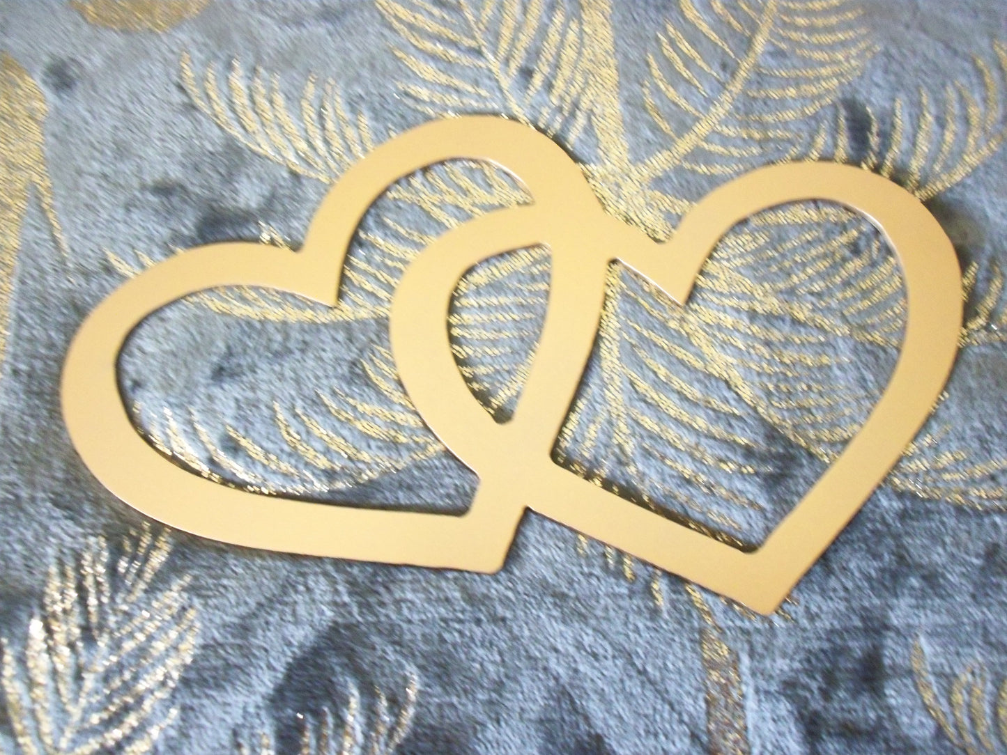 Gold Painted Metal Entwined HEARTS Home & Garden Ornament. Metal HEART Home Decoration. Painted Steel Home Art Decor Birthday Gift Love