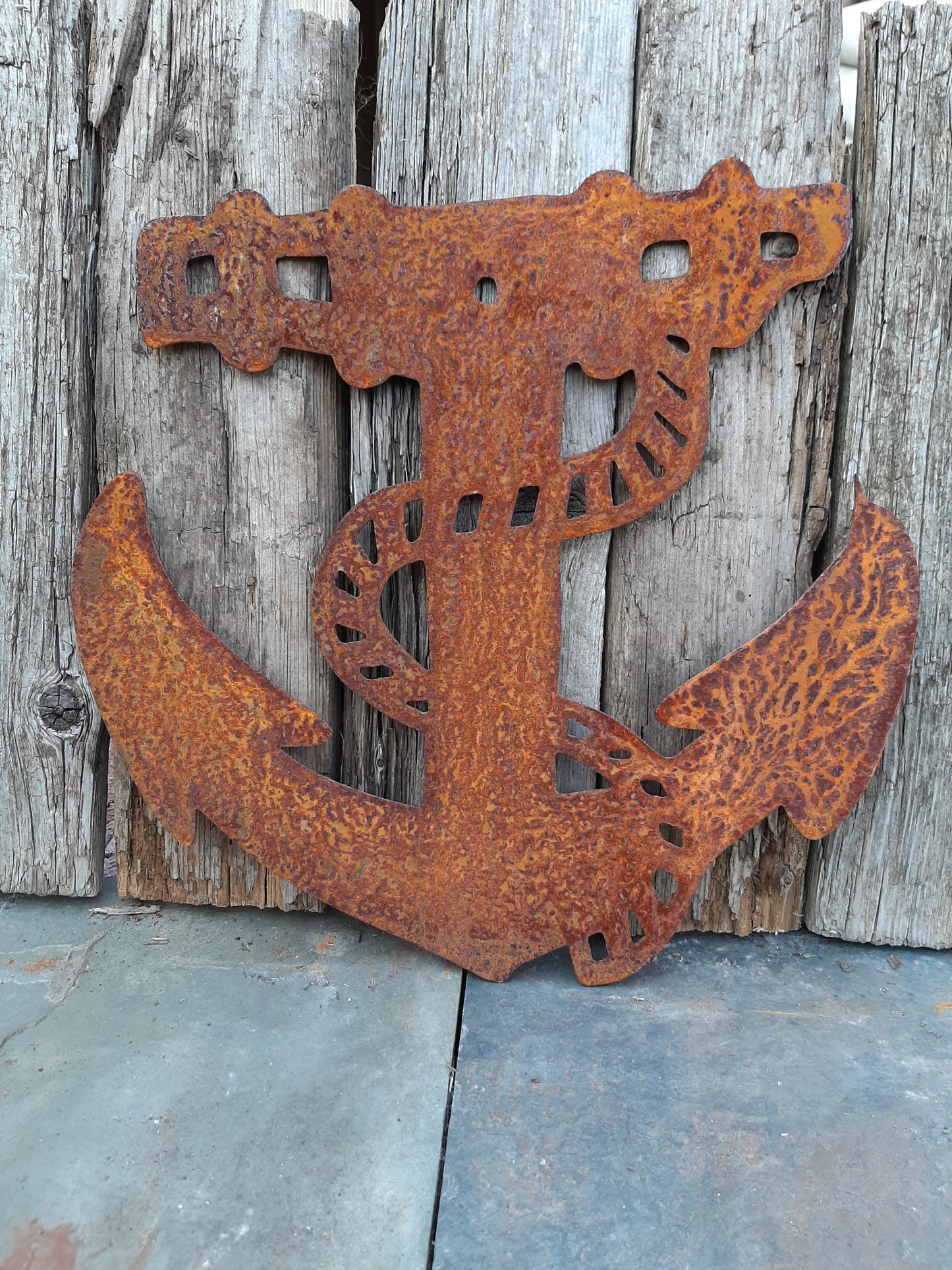 Rusty Metal ANCHOR Garden Ornament. Rustic Garden Decor. Metal Garden Decoration. Rusted Steel Garden Art. Nautical Maratime Gift for Dad