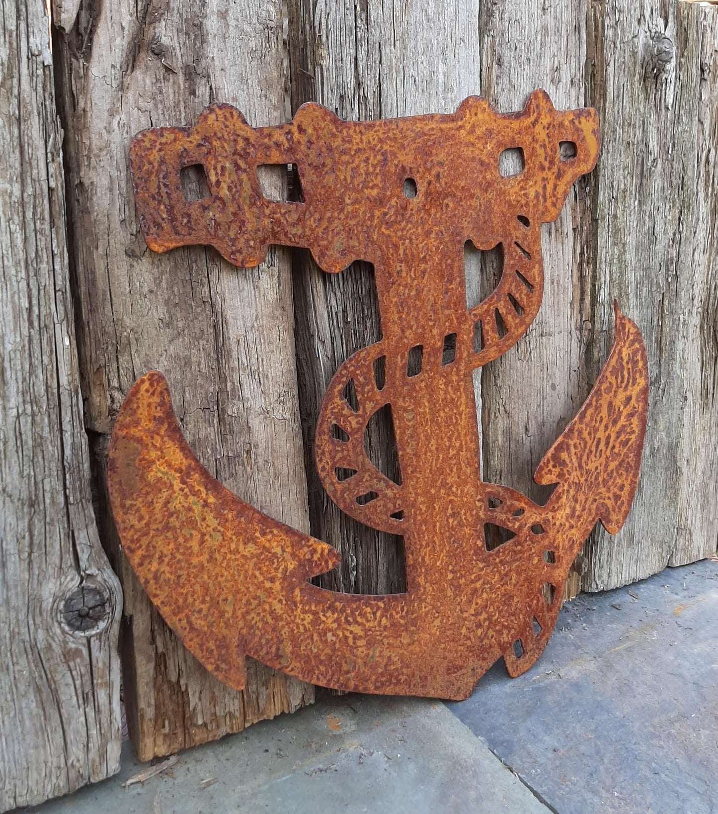 Rusty Metal ANCHOR Garden Ornament. Rustic Garden Decor. Metal Garden Decoration. Rusted Steel Garden Art. Nautical Maratime Gift for Dad