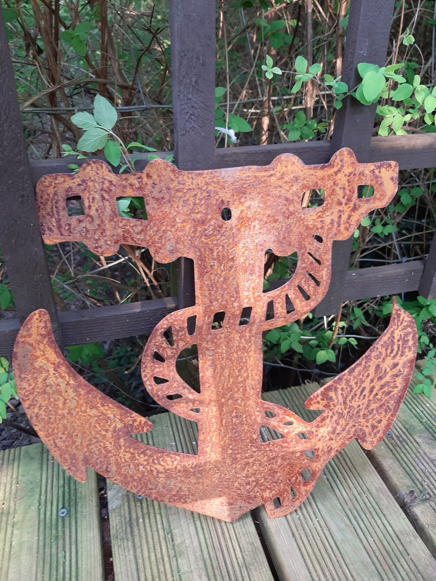 Rusty Metal ANCHOR Garden Ornament. Rustic Garden Decor. Metal Garden Decoration. Rusted Steel Garden Art. Nautical Maratime Gift for Dad