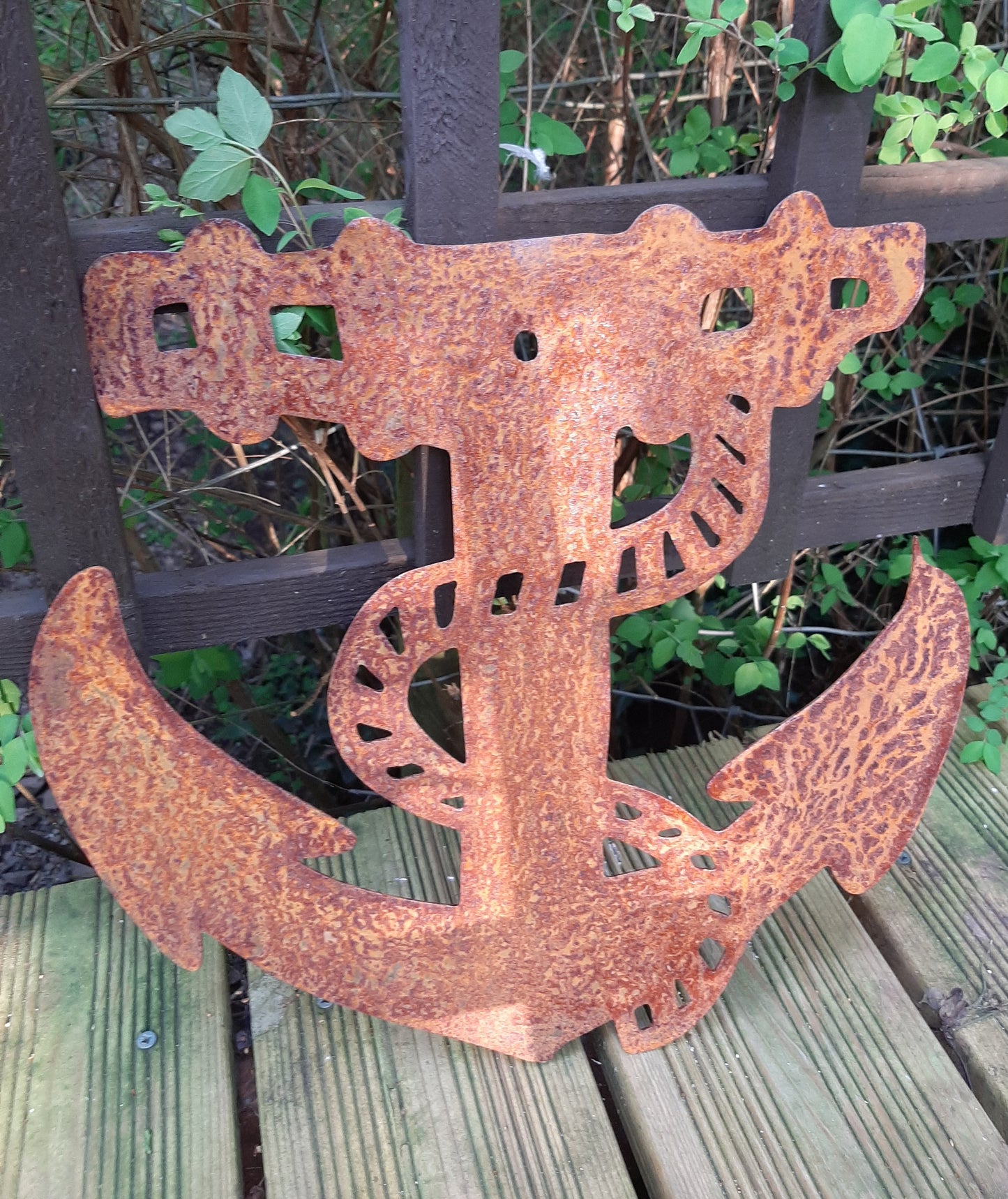 Rusty Metal ANCHOR Garden Ornament. Rustic Garden Decor. Metal Garden Decoration. Rusted Steel Garden Art. Nautical Maratime Gift for Dad