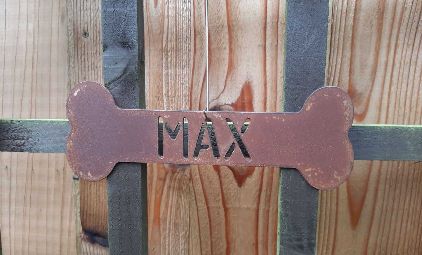Personalised Rusty/Plain Steel Metal DOG BONE Sign Home & Garden Ornament. Rustic Dog Wall Decoration. Steel Art Decor. Gift.