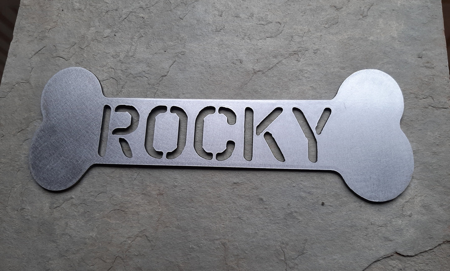 Personalised Rusty/Plain Steel Metal DOG BONE Sign Home & Garden Ornament. Rustic Dog Wall Decoration. Steel Art Decor. Gift.