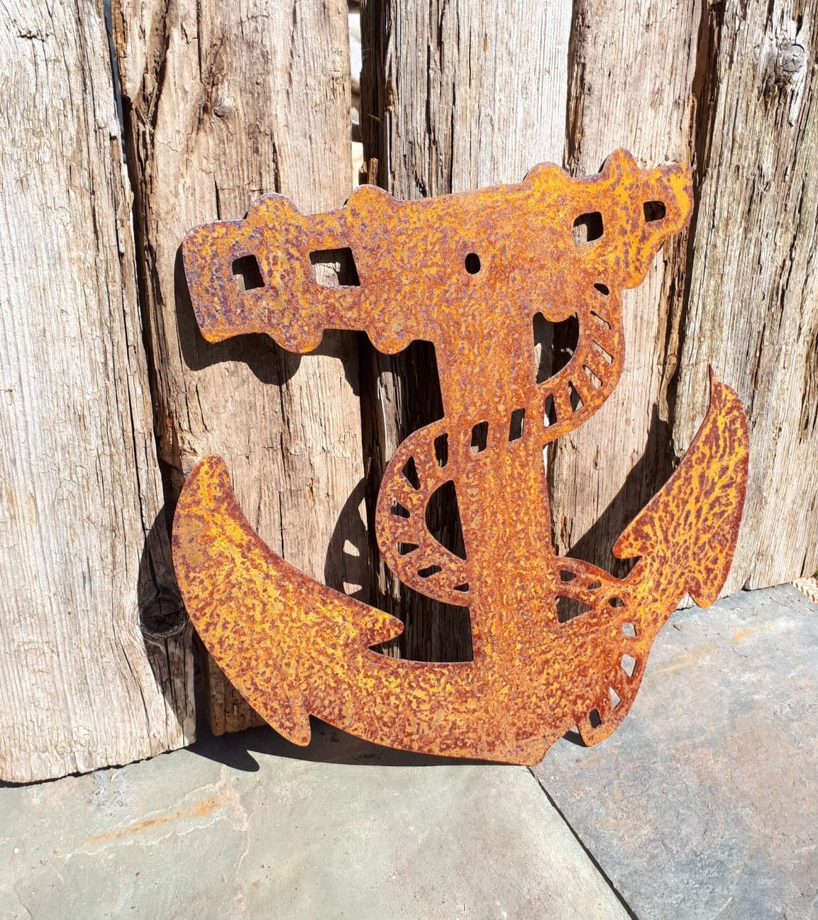 Rusty Metal ANCHOR Garden Ornament. Rustic Garden Decor. Metal Garden Decoration. Rusted Steel Garden Art. Nautical Maratime Gift for Dad