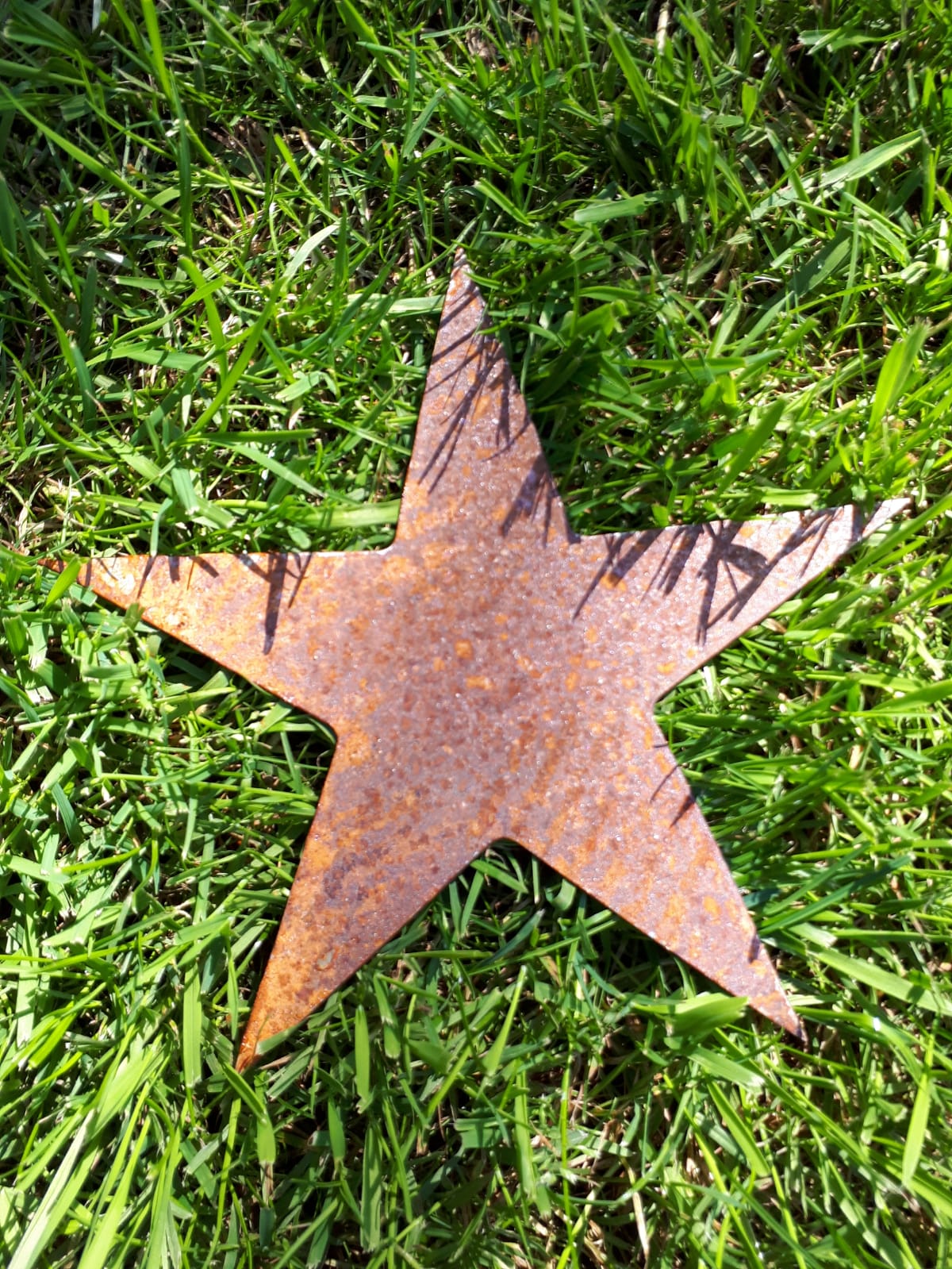 Rusty Metal STAR -Large Garden Ornament. Rustic Garden Decor. Rusted Steel Garden Art. Vintage Metal Garden Decoration. Birthday Gift Present