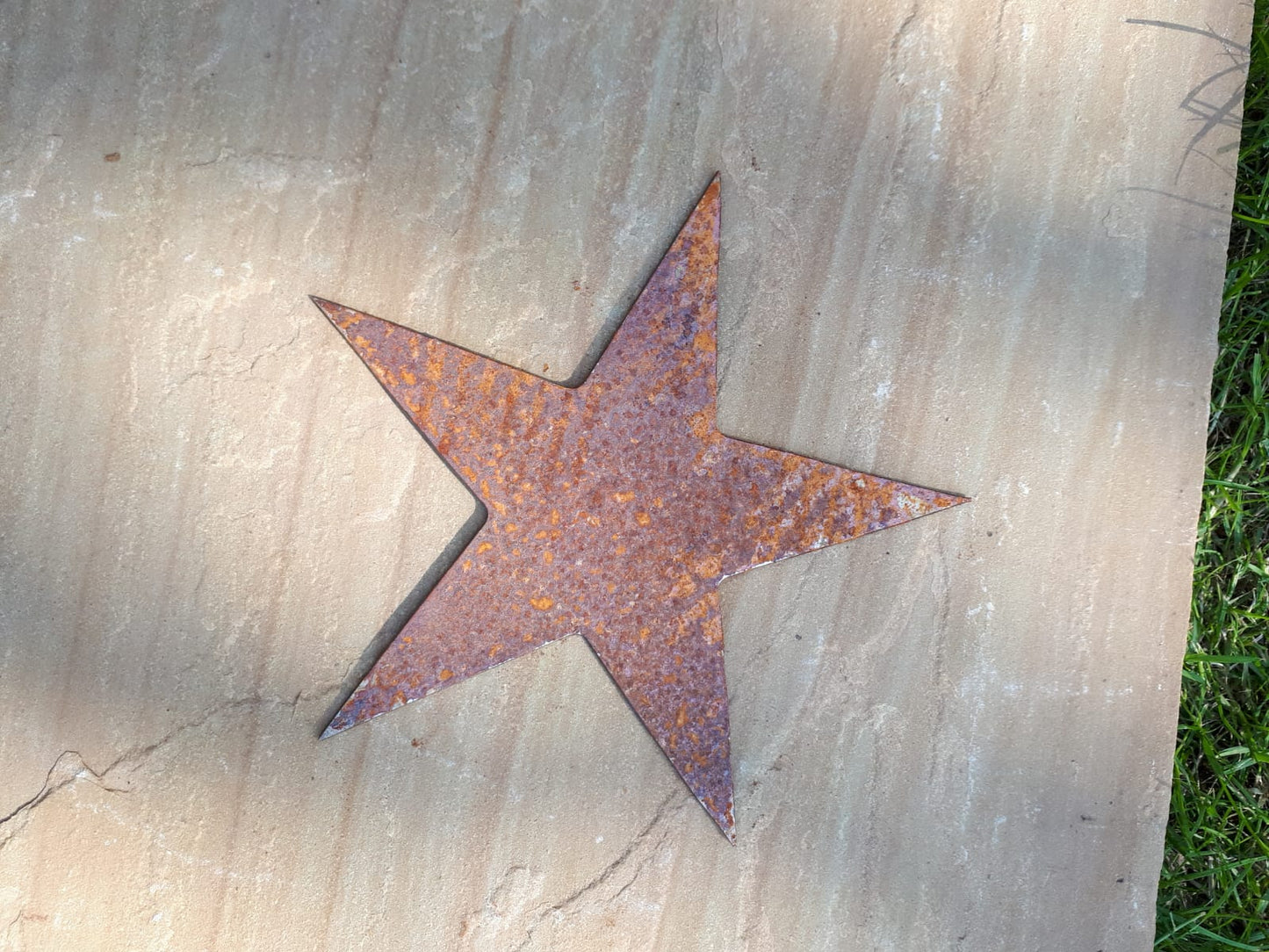 Rusty Metal STAR -Large Garden Ornament. Rustic Garden Decor. Rusted Steel Garden Art. Vintage Metal Garden Decoration. Birthday Gift Present