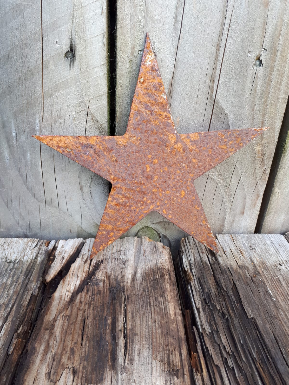 Rusty Metal STAR -Large Garden Ornament. Rustic Garden Decor. Rusted Steel Garden Art. Vintage Metal Garden Decoration. Birthday Gift Present