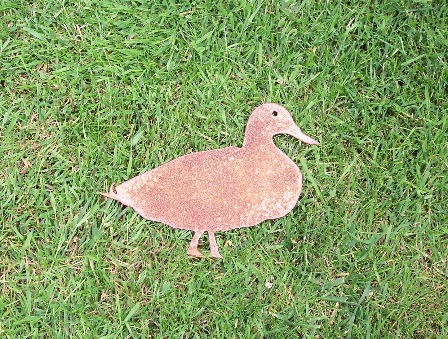 Rusty Metal DUCK -Small Garden Ornament. Rustic Garden Decor. Metal Garden Duck Decoration. Rusted Steel Garden Art. Birthday Gift Present.