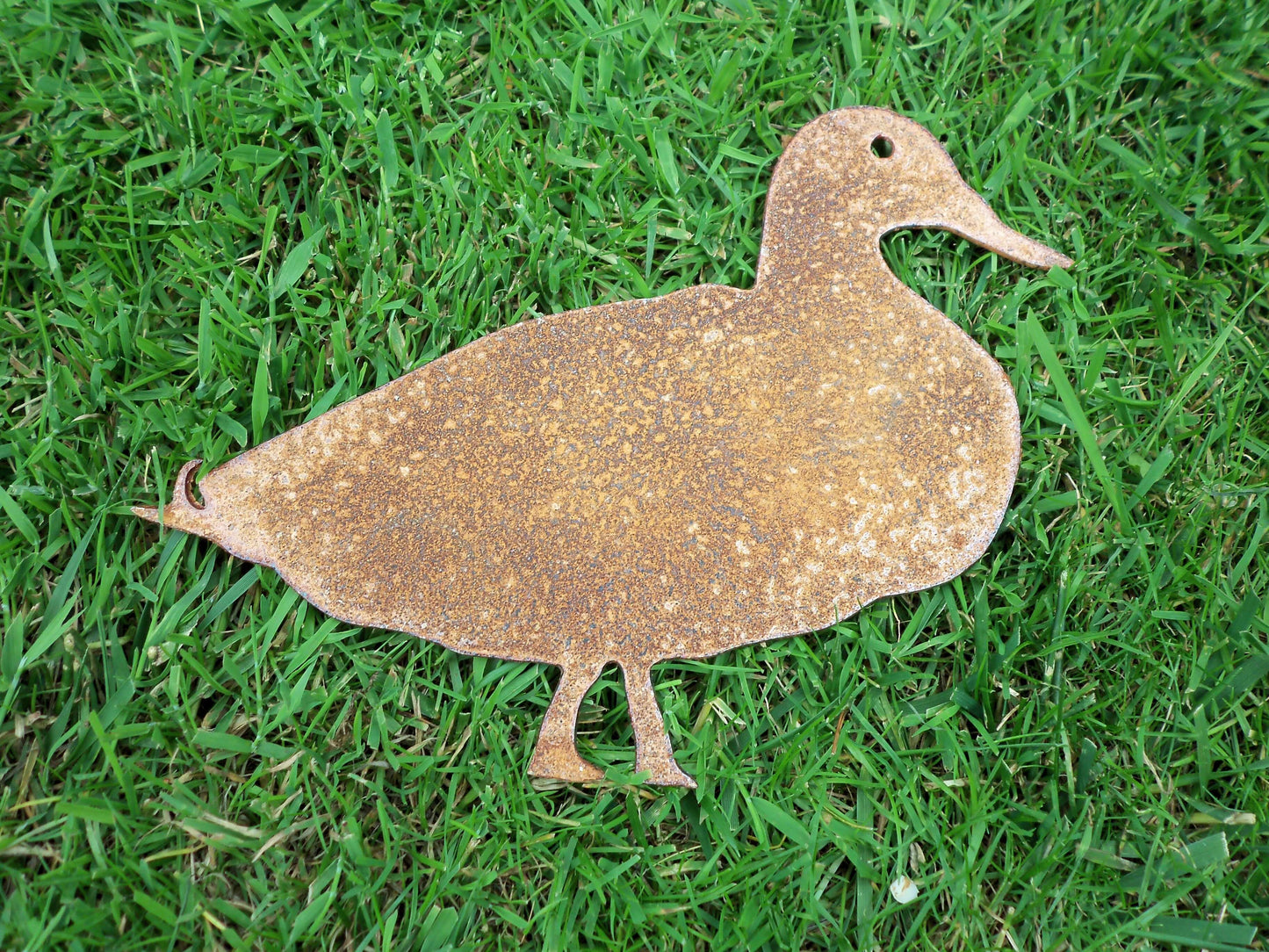 Rusty Metal DUCK -Small Garden Ornament. Rustic Garden Decor. Metal Garden Duck Decoration. Rusted Steel Garden Art. Birthday Gift Present.