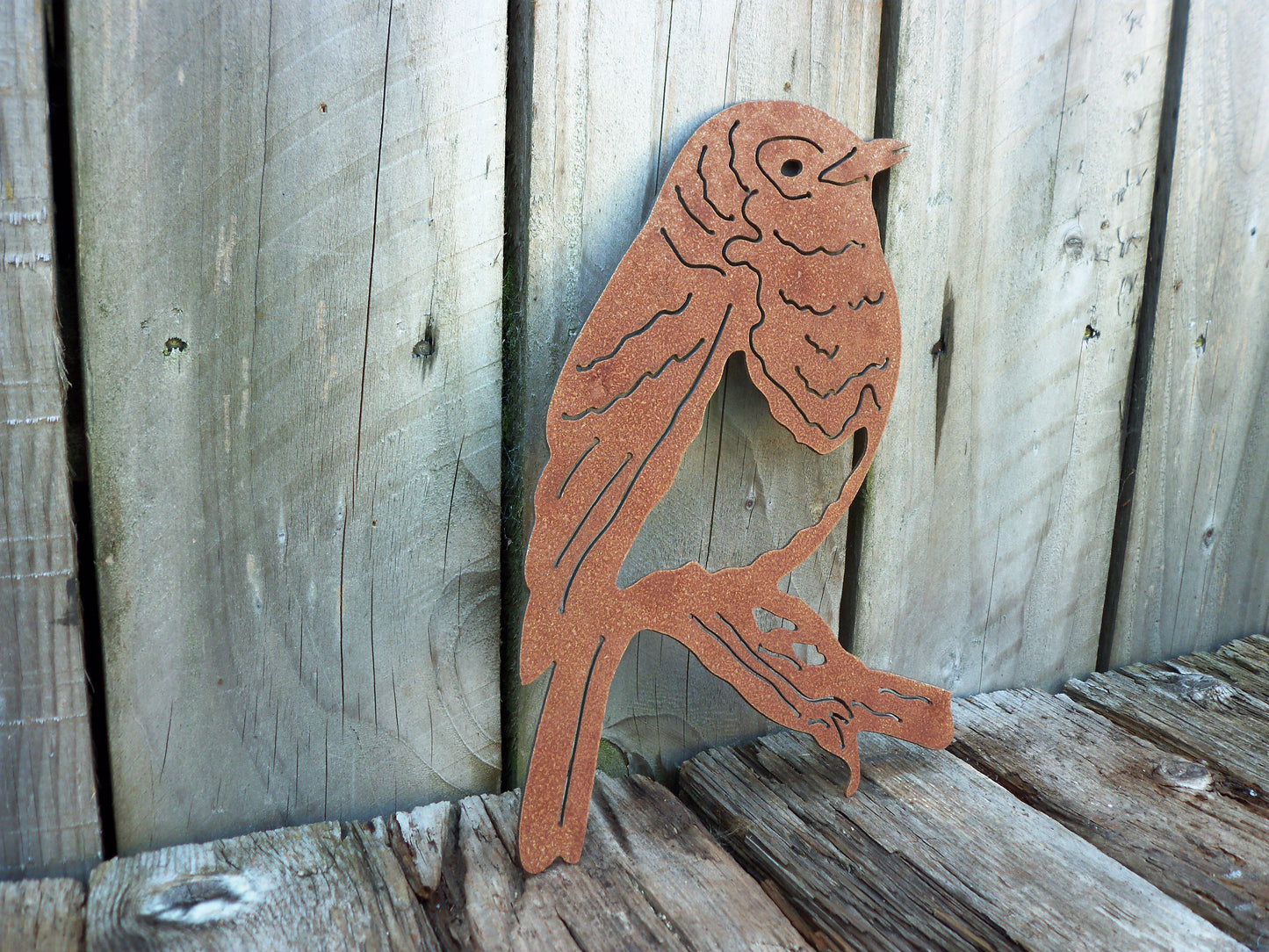 Rusty Metal ROBIN Bird Garden Ornament. Rustic Garden Decor. Metal Garden Robin Decoration. Rusted Steel Garden Art. Birthday Gift for Mum.