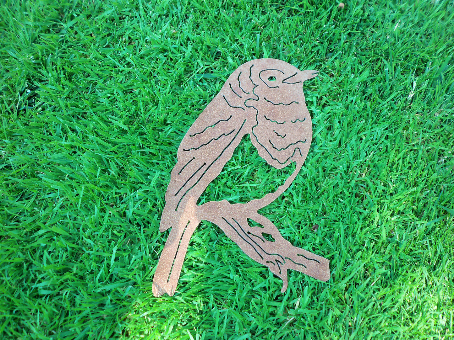 Metal ROBIN Bird Garden Ornament. Rustic Garden Decor. Metal Garden Bird Decoration. Steel Home & Garden Wall Tree Art. Birthday Present.