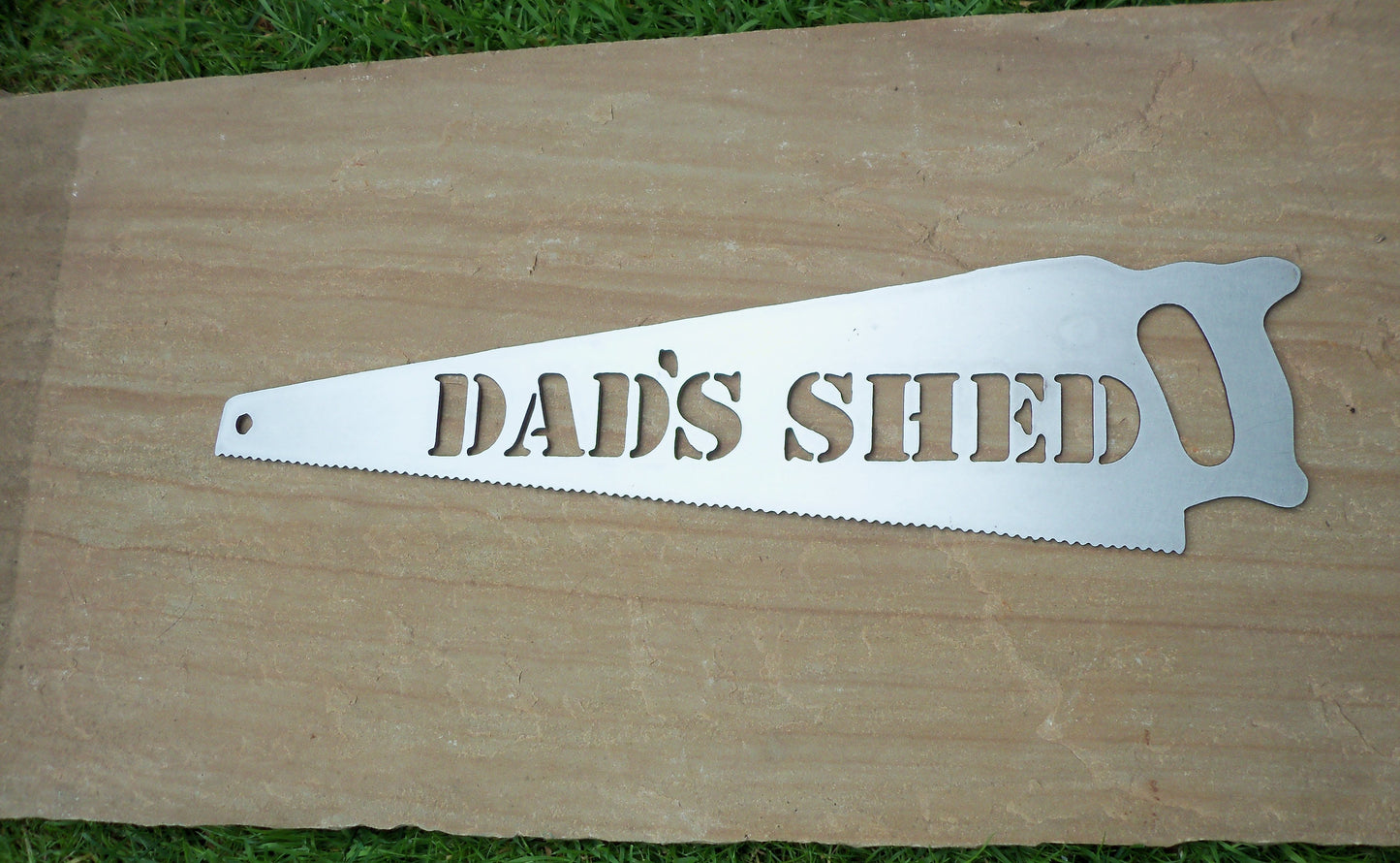 Metal HANDSAW 'DAD'S SHED' Sign Plaque Garden Ornament. Rustic Garden Decor. Metal Garden Decoration. Steel Home & Garden Art. Gift for Dad.