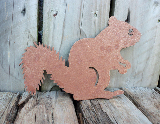 Rusty Metal SQUIRREL Garden Ornament. Rustic Garden Decor. Metal Garden Squirrel Decoration. Rusted Steel Garden Art. Birthday Gift for Mum