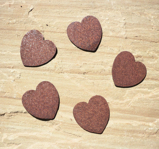 Rusty Metal SMALL HEARTS x 5 Garden Ornaments. Rustic Garden Decor. Rusted Steel Garden Art. Metal Hearts Garden Decorations. Vintage Gift.