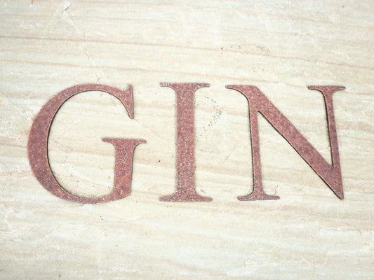 Rusty Metal GIN Sign Letters. 5" Metal Lettering. Rustic Garden Decoration. Rusted Steel Shop House Sign. Garden GIN BAR Sign Vintage Decor.