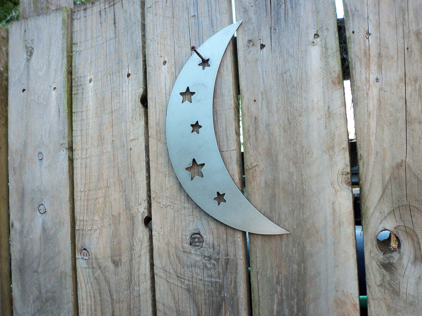 Metal CRESCENT MOON Garden Ornament. Rustic Garden Decor. Metal Garden MOON Decoration. Steel Home & Garden Wall Tree Art. Birthday Gift Mum