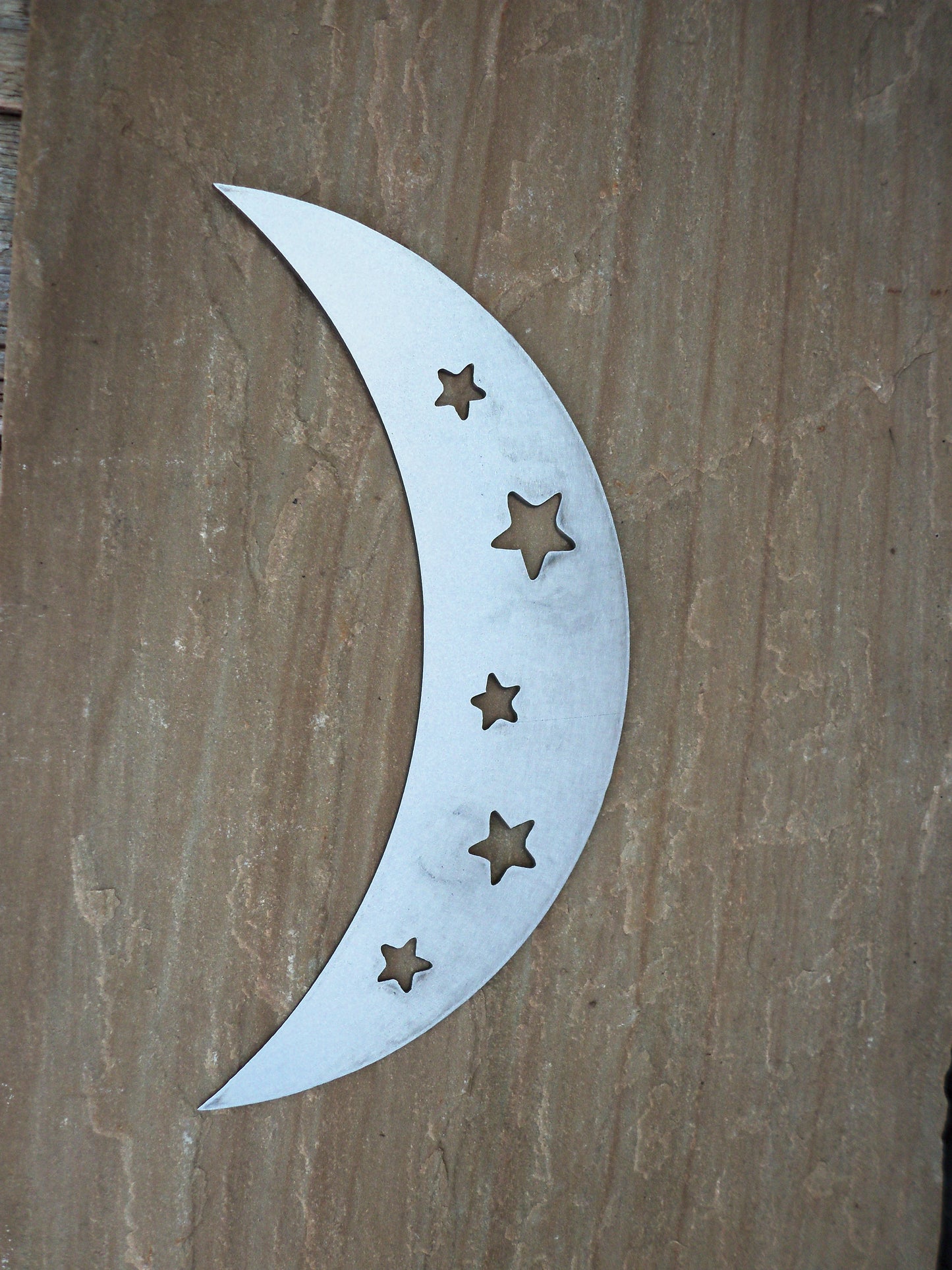 Metal CRESCENT MOON Garden Ornament. Rustic Garden Decor. Metal Garden MOON Decoration. Steel Home & Garden Wall Tree Art. Birthday Gift Mum