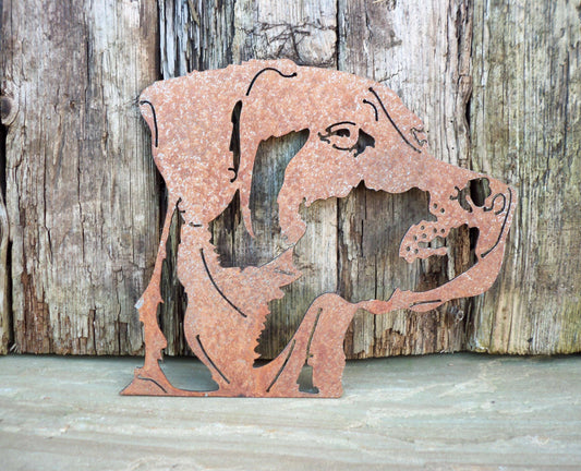 Rusty Metal LABRADOR/RETRIEVER DOG Face Garden Ornament. Rustic Garden Decor. Metal Garden Dog Decoration. Rusted Steel Garden Art. Vintage Gift.