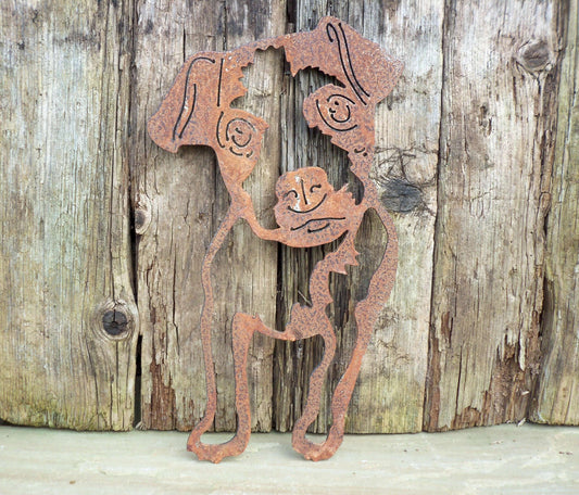 Rusty Metal JACK RUSSELL DOG Garden Ornament. Rustic Garden Decor. Metal Garden Dog Decoration. Rusted Steel Garden Art. Vintage Plaque Gift.