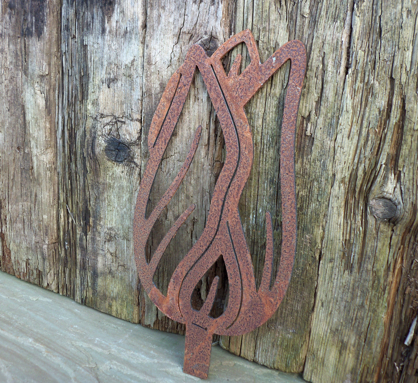 Rusty Metal TULIP FLOWER Garden Ornament - Large. Rustic Garden Decor. Metal Garden Decoration. Rusted Steel Garden Art Birthday Present Mum