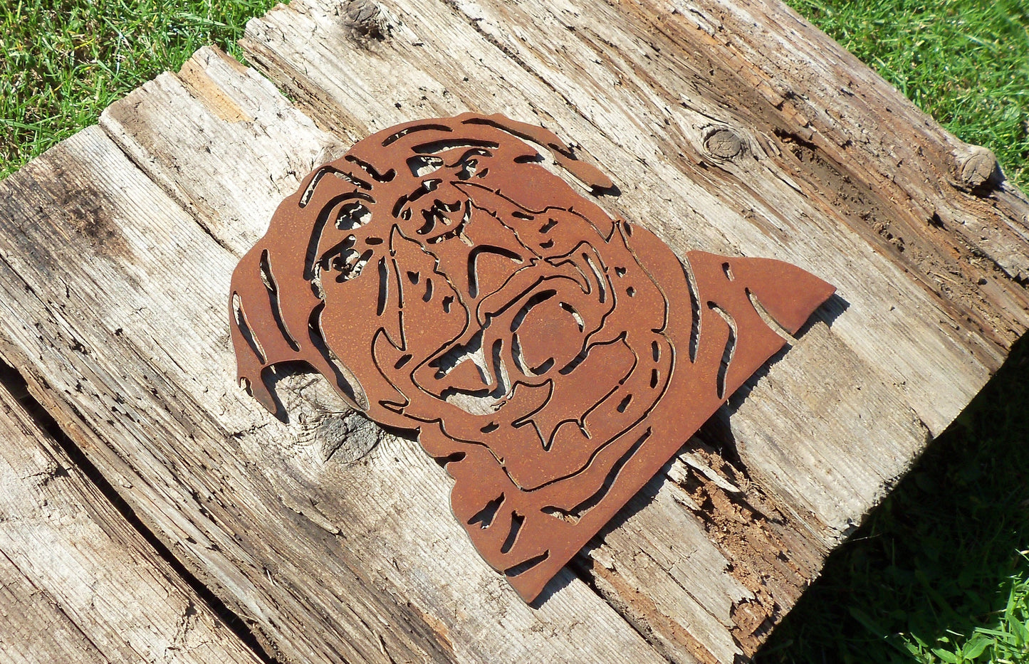 Rusty Metal ROTTWEILER DOG Face Garden Ornament. Rustic Garden Decor. Metal Garden Dog Decoration. Rusted Steel Garden Art. Birthday Gift.