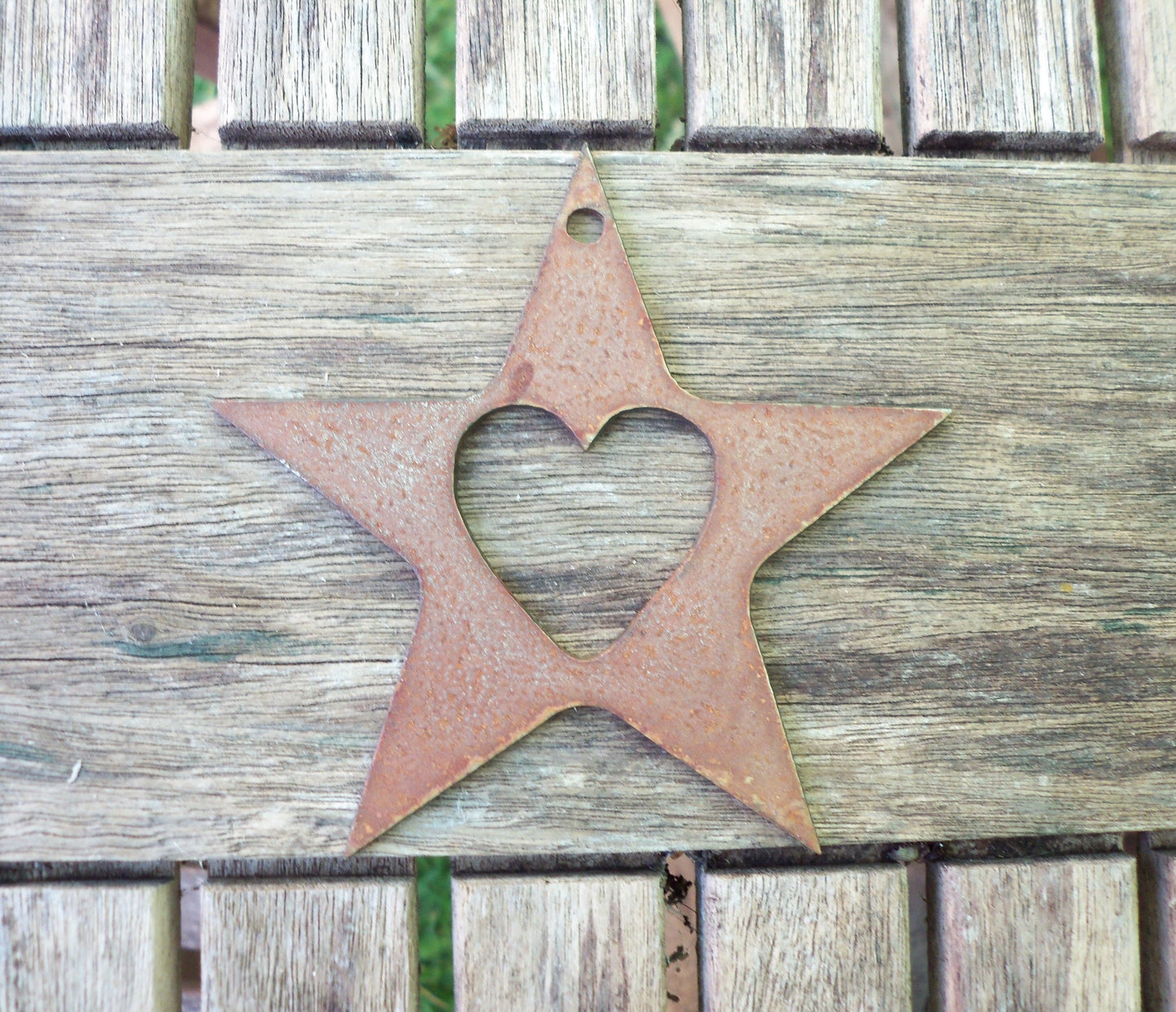 Personalised Rusty Metal SMALL STAR Rustic Garden Ornament. Letters/Numbers/Heart. Rusted Steel Garden Art Decor. Metal Hanging Decoration.