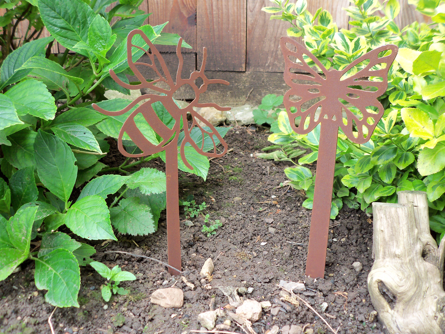 Rusty Metal BUTTERFLY Garden Stake. Rustic Plant Pot Ornament. Metal Garden Butterfly Decoration. Rusted Steel Garden Art. Birthday Gift.