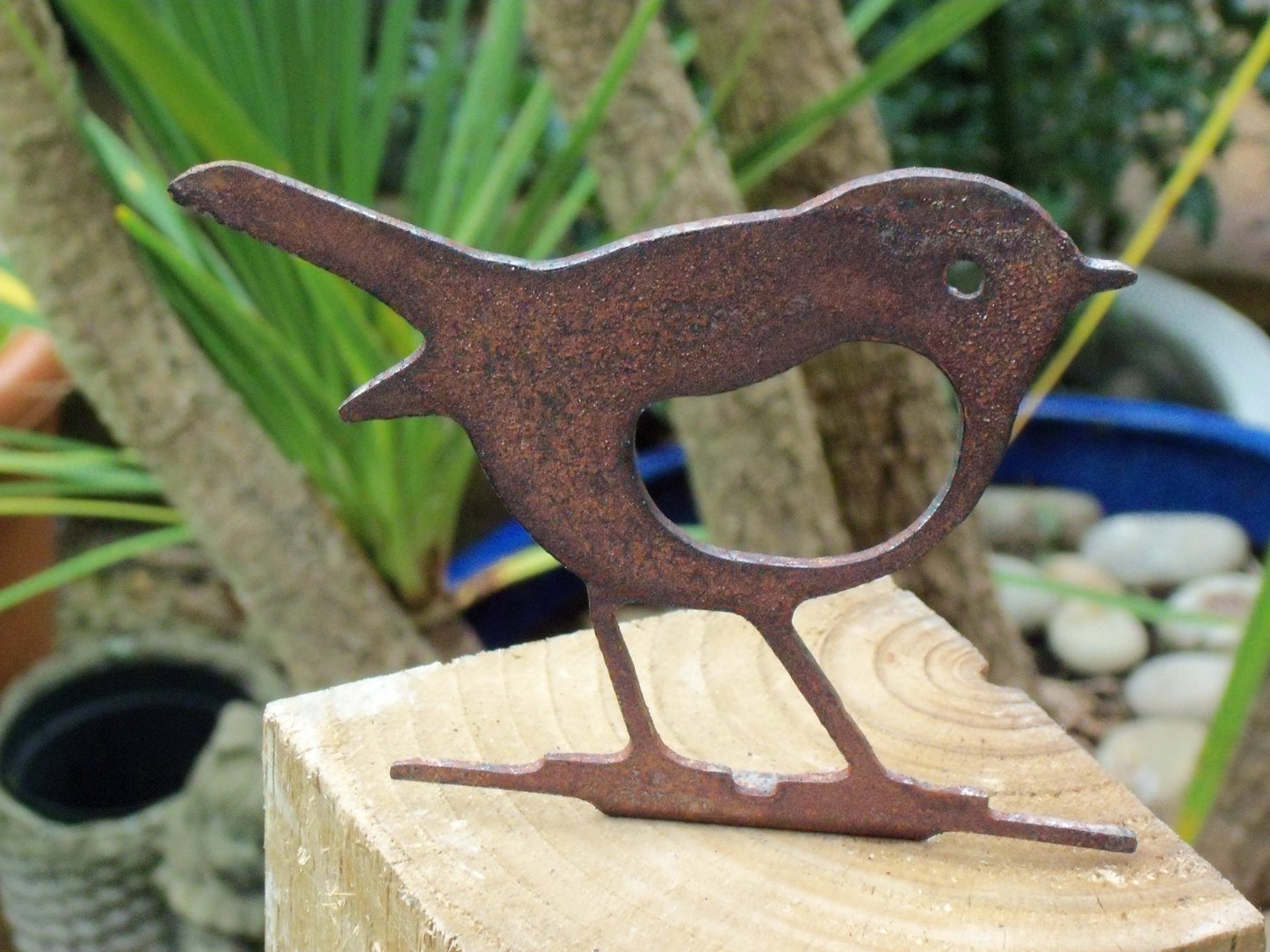 Rusty Metal ROBIN Bird Garden Ornament. Rustic Fence Post Topper. Metal Garden Robin Decoration. Rusted Steel Garden Art. Birthday Gift Mum.