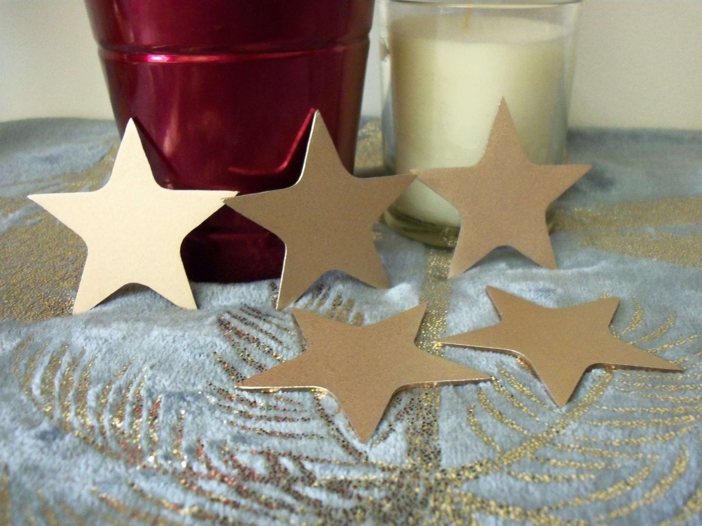 Gold Painted Metal STARS x 5 Home & Garden Ornament. Metal STAR Home Decoration. Gold Painted Steel Home Art Decor. Birthday Present Mother.