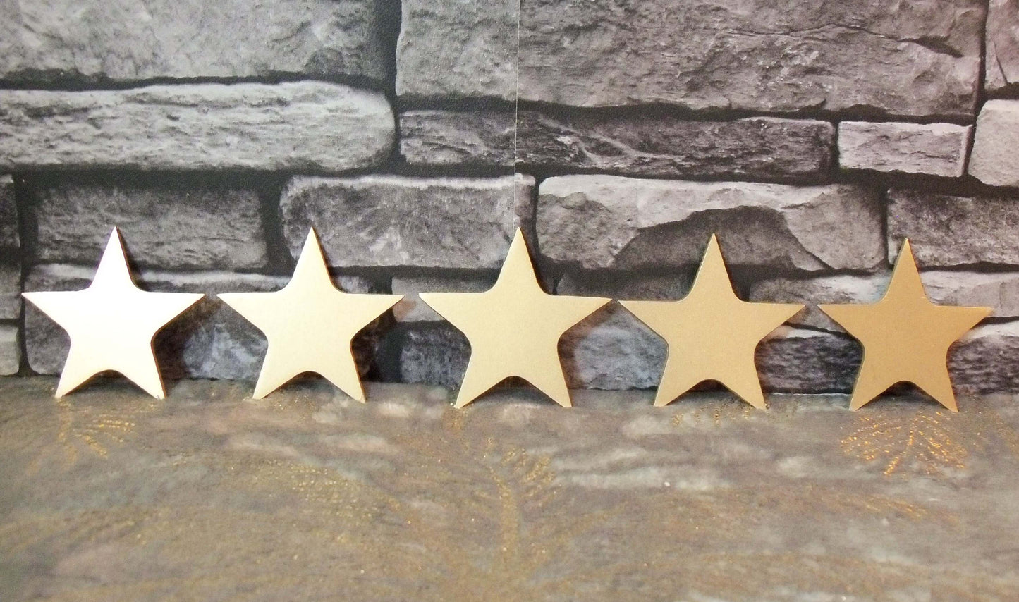 Gold Painted Metal STARS x 5 Home & Garden Ornament. Metal STAR Home Decoration. Gold Painted Steel Home Art Decor. Birthday Present Mother.