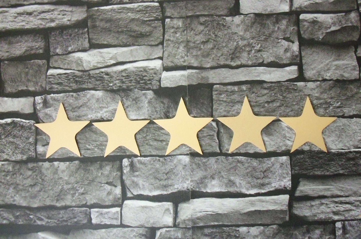 Gold Painted Metal STARS x 5 Home & Garden Ornament. Metal STAR Home Decoration. Gold Painted Steel Home Art Decor. Birthday Present Mother.