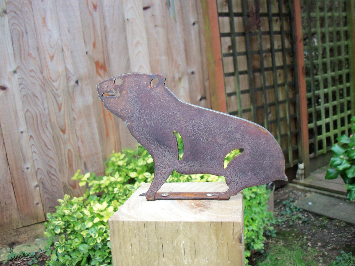 Rusty Metal HAMSTER Garden Ornament. Rustic Fence Post Topper. Metal Garden HAMSTER Decoration. Rusted Steel Garden Art. Birthday Gift.