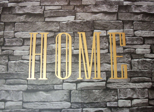 Gold Painted Metal HOME Sign Letters. 8" Metal Lettering Art Deco. Gold Metal HOME Decoration. Painted Steel Home Art Decor. Vintage House.