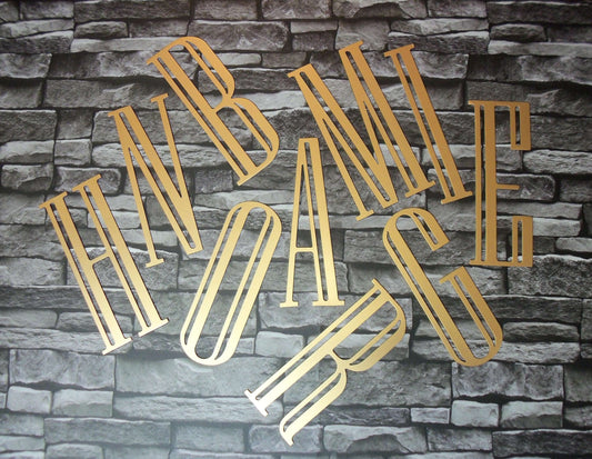 Gold Painted Metal Art Deco Letters Numbers. 8" Metal Lettering. Rustic Vintage Home Garden Decoration. House Shop Sign Steel Art Decor Gift