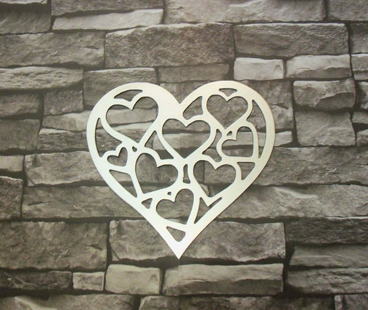 Metal LOVE HEART of HEARTS - S. Garden Ornament. Rustic Garden Decor. Metal Garden Heart Decoration. Steel Garden Art. Birthday Gift for Mum