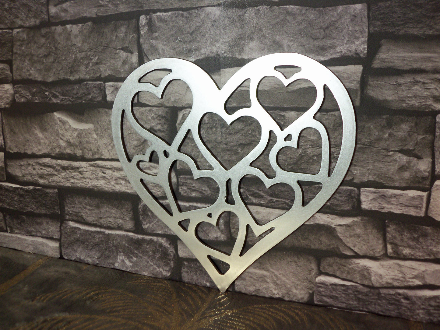 Metal LOVE HEART of HEARTS - S. Garden Ornament. Rustic Garden Decor. Metal Garden Heart Decoration. Steel Garden Art. Birthday Gift for Mum