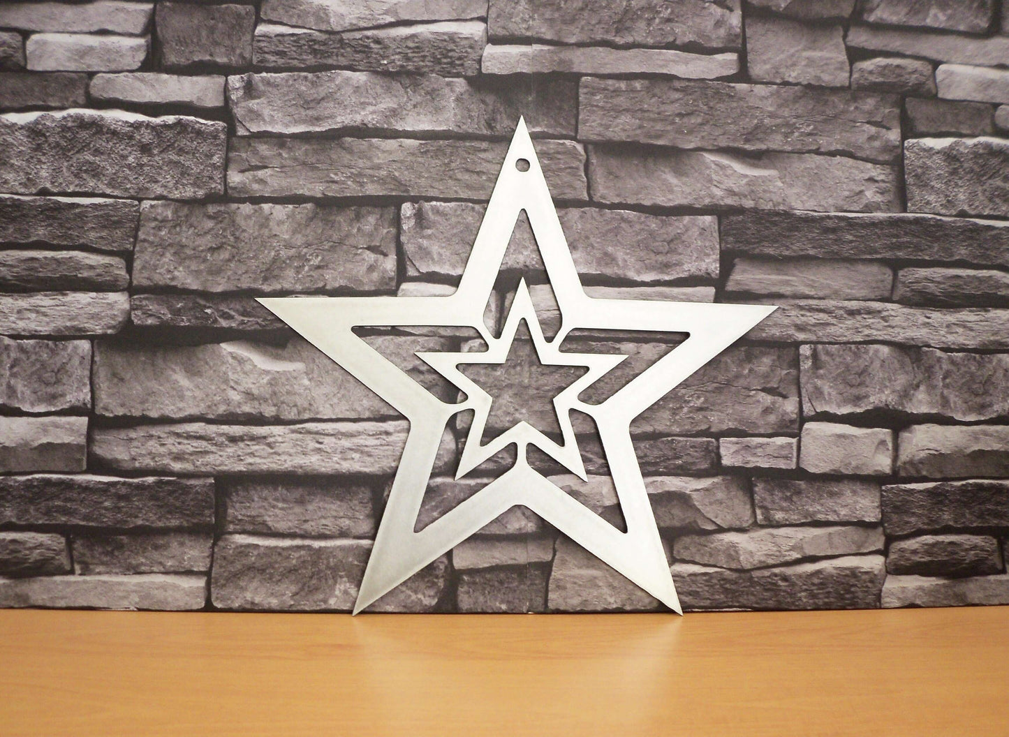 Metal STAR with STAR Hanging Garden Ornament. Rustic Garden Decor. Metal STAR Decoration. Steel Home & Garden Wall Tree Art. Christmas Gift